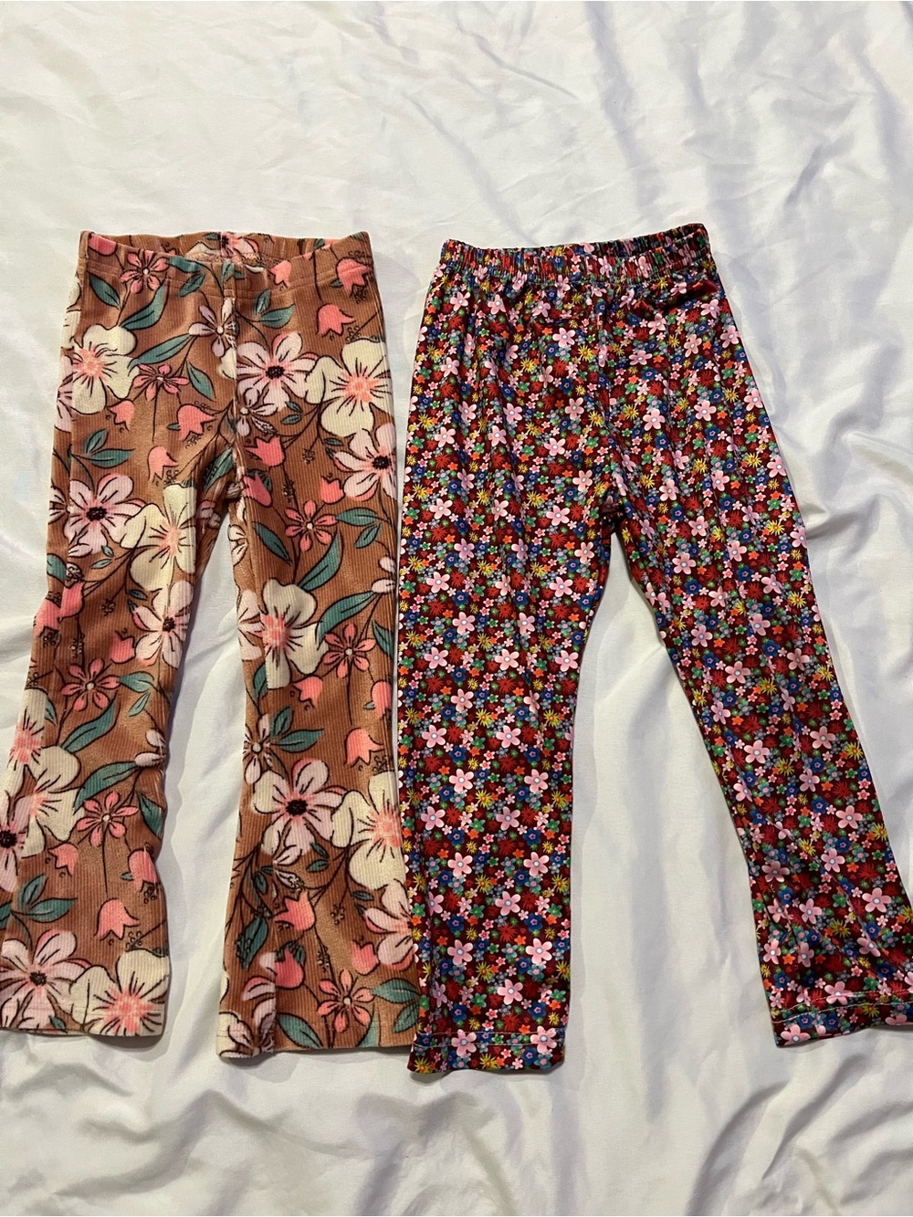 Disney Floral Print Girls' Leggings - Brown & Multicolor